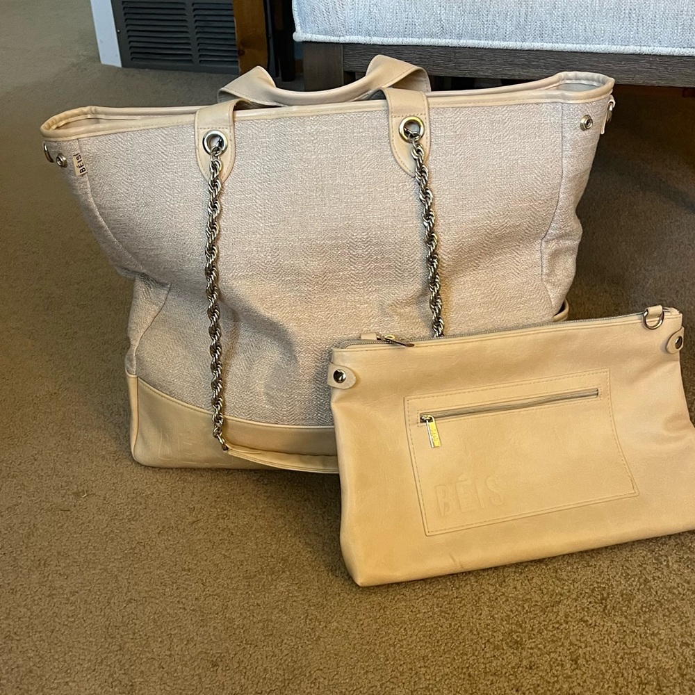 Beis Tote and Clutch Set